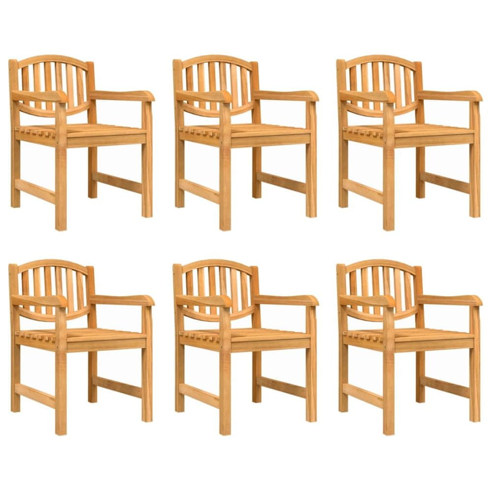 Vidaxl Záhradné stoličky 6 ks 58x59x88 cm tíkové masívne drevo